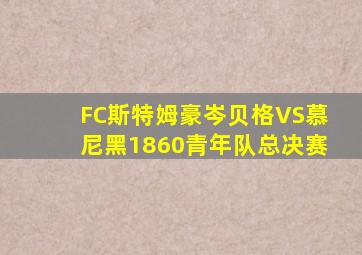 FC斯特姆豪岑贝格VS慕尼黑1860青年队总决赛